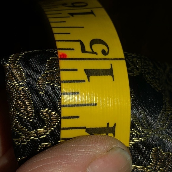 Black & gold size 10 asian print pencil skirt with side slits - Picture 14 of 15